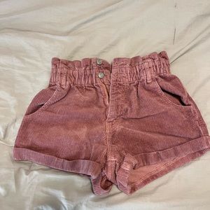 pink cord paper bag shorts pacsun